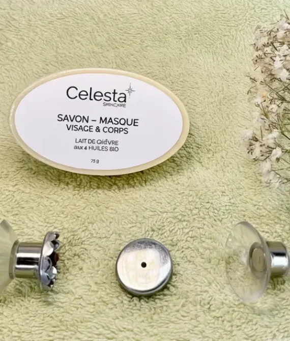 Duo Savon lait de chèvre et Porte-savon aimanté