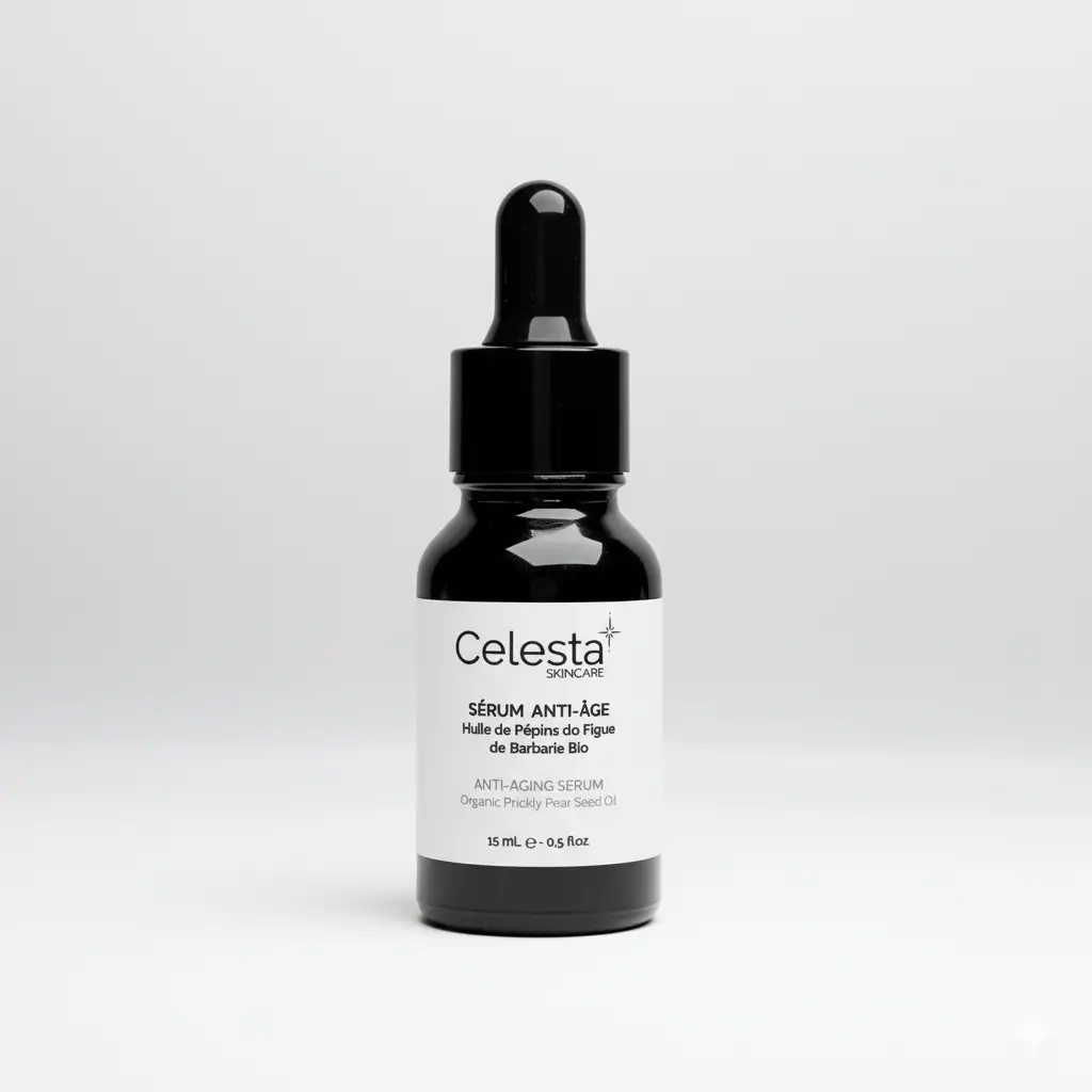 Sérum anti-âge Celesta Skincare à l’huile de pépins de figue de barbarie bio – soin naturel pour peaux sensibles