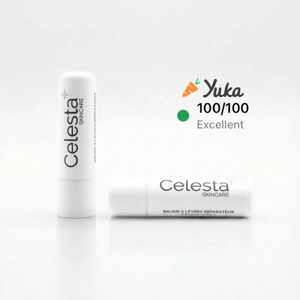 Baume à lèvres réparateur et hydratant sans parfum Celesta Skincare – 100/100 YUKA