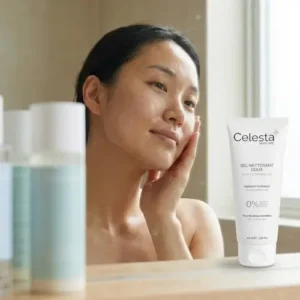Gel nettoyant doux Celesta Skincare 100% naturel pour peau sensible eczéma psoriasis acné